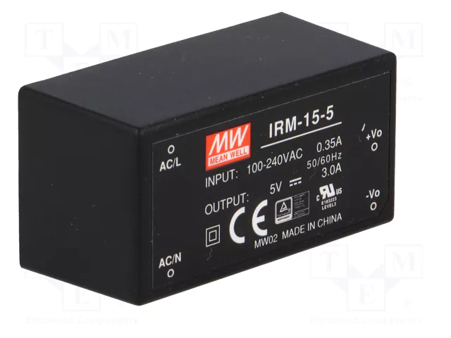 MEAN WELL IRM-15-5 Convertidor AC/DC 15W 5VDC