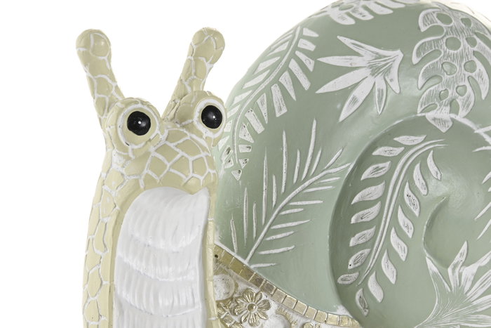 DKD Home Decor Figura de Caracol Verde en Resina