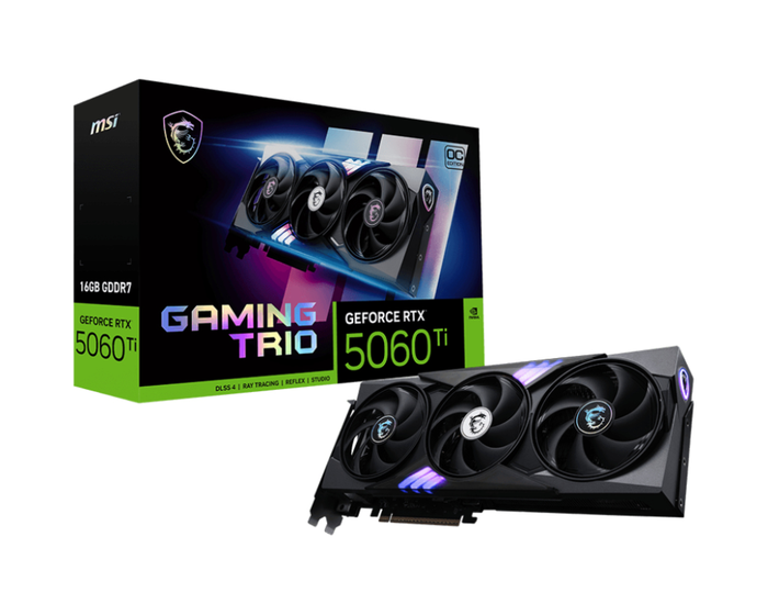 MSI GeForce RTX 5060 TI 16G TRIO OC NVIDIA Tarjeta Gráfica 16 GB GDDR7 MSI GeForce RTX 5060 TI 16G TRIO OC NVIDIA Tarjeta Gráfica 16 GB GDDR7