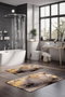 Mijölnir CT-5003 Juego de Alfombrillas de Baño 2 Piezas de Poliéster Antideslizante Antibacteriano Lavable a Máquina 40x60cm 60x100cm