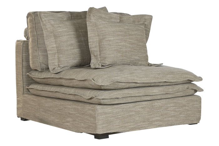 DKD Home Decor Módulo Central de Sofá Verde con 3 Cojines