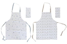 DKD Home Decor Stella Maris Delantal Atlantico Azul Blanco Poliéster 80x60 cm Set de 2