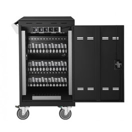 AVER Carro de Carga E32cPlus-EU (40AAA0D2-BEG) para 32 Tablets/Portátiles hasta 15.6", Acero, Negro - 64x63.2x103.9 cm (EU PLUG)