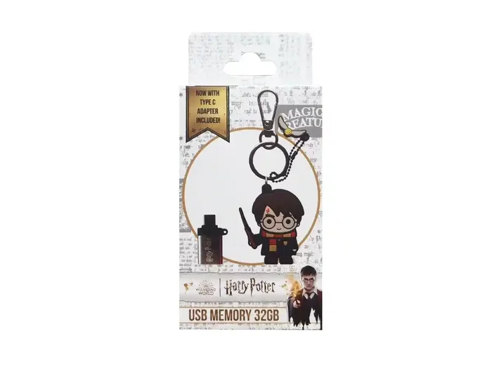 Wondee Memoria USB Llavero Harry Potter 32GB con Adaptador USB C