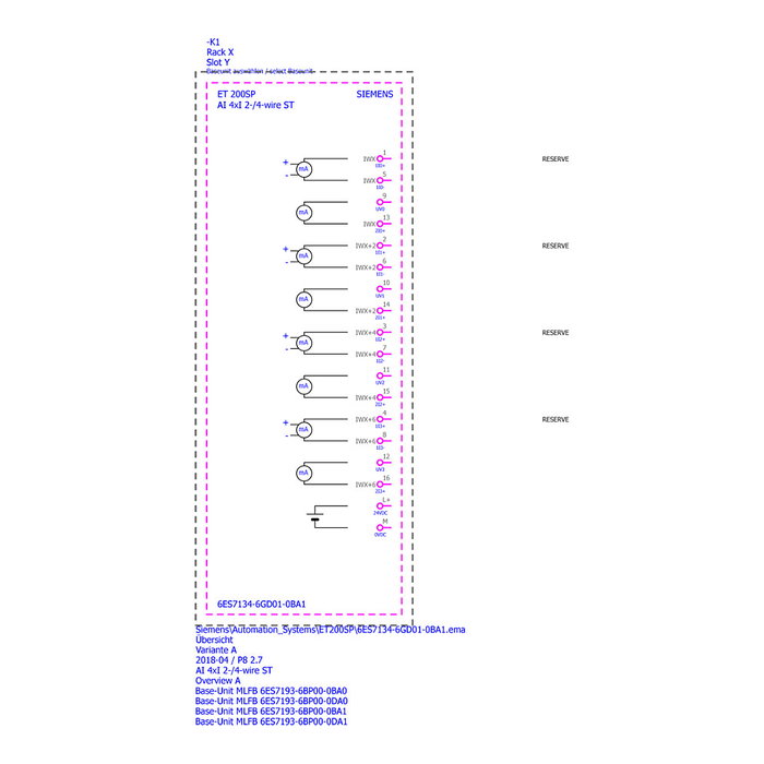 Siemens 6ES7134-6GD01-0BA1 SIMATIC módulo de entrada analógica ET200SP