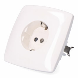 F-Line Base para empotrar lisa tipo Schuko blanca