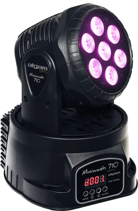 ALGAMLIGHT Wash Led 7x10W RGBW con Control DMX y Movimiento de 540°/268°, 70W, 180x180x230mm