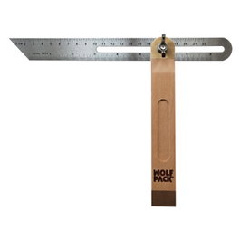 WOLFPACK LINEA PROFESIONAL Escuadra Medidora Biselada con Escala de 22 cm