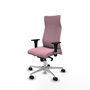 PIQUERAS Y CRESPO Sillón Albacete con mecanismo Sincro, Tela Rosa, Base Aluminio