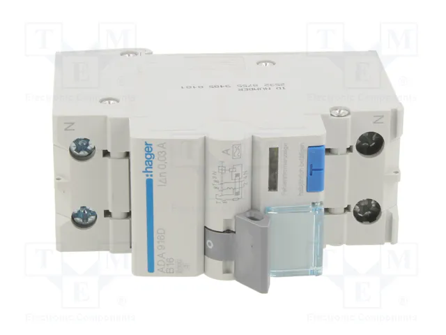 HAGER RCBO Disyuntor Diferencial 16A 30mA 240VAC 1+N HAGER RCBO Disyuntor Diferencial 16A 30mA 240VAC 1+N