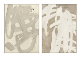 DKD Home Decor Cuadro Lienzo Abstracto Beige Pack de 2 (100x140 cm)