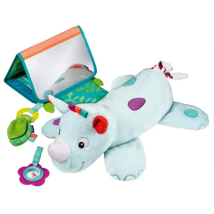 Ravensburger -PLAY + - Cojín de actividad rinoceronte 3 en 1 - Desde el nacimiento - Versión francesa - 34010