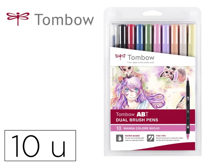 Tombow ABT Dual Brush Estuche 10 Colores Manga Shojo Tombow ABT Dual Brush Estuche 10 Colores Manga Shojo