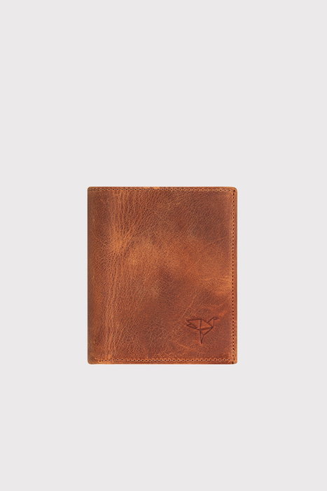 Zoozie Bags Cartera para Hombre 100% Piel Auténtica Tostado con Bloqueo RFID