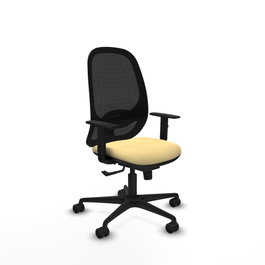 PIQUERAS Y CRESPO Silla de oficina Cilanco con mecanismo Sincro, Crema y Negro