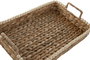 DKD Home Decor Set de Bandejas Jacinto de Agua y Madera Natural 45x33x12 cm
