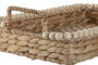 DKD Home Decor Set de Bandejas Jacinto de Agua y Madera Natural 45x33x12 cm