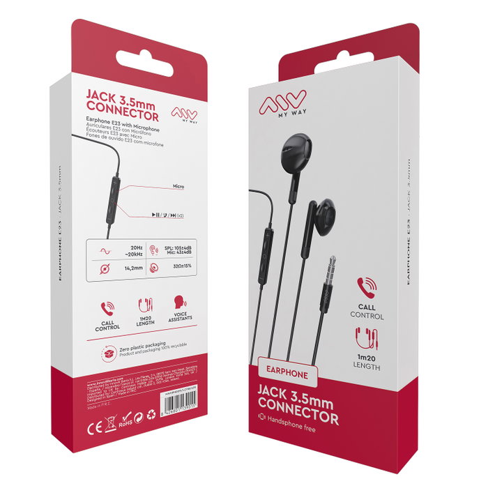 Myway Auriculares Intrauditivos MWHPH0019 Negros Myway Auriculares Intrauditivos MWHPH0019 Negros