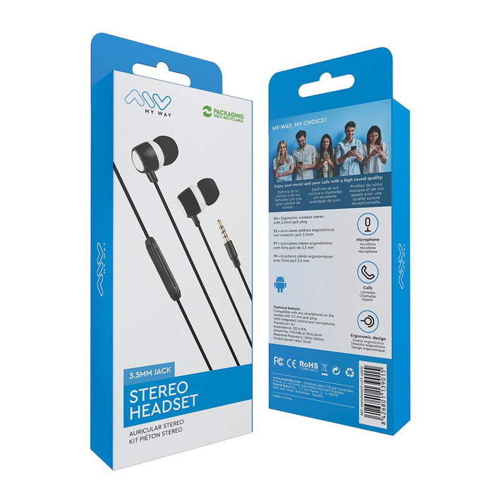 Myway Auriculares Intrauditivos MWHPH0019 Negros Myway Auriculares Intrauditivos MWHPH0019 Negros