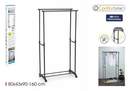Confortime Perchero Doble Carbon 80 x 43 x 90-160 cm (6 Unidades)
