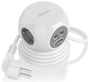 Aisens Regleta de Sobremesa Multifunción ASPS-2A2C04-W con 3 Tomas y 4 USB, Blanco