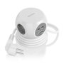 Aisens Regleta de Sobremesa Multifunción ASPS-2A2C04-W con 3 Tomas y 4 USB, Blanco