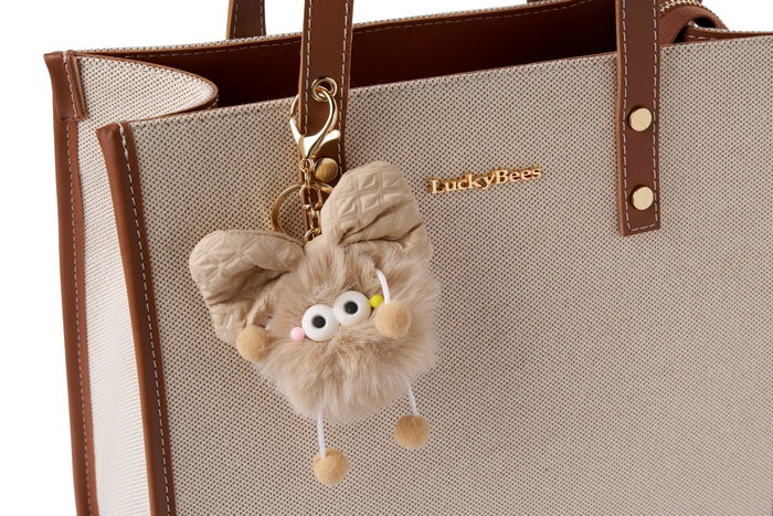 Lucky Bees Blake Bolsa de Hombro Color Tan Cuero de Polivinilo 30x15x30cm