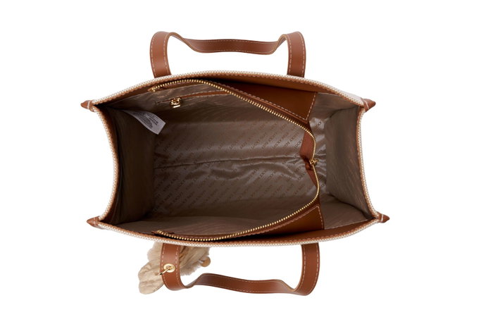 Lucky Bees Blake Bolsa de Hombro Color Tan Cuero de Polivinilo 30x15x30cm