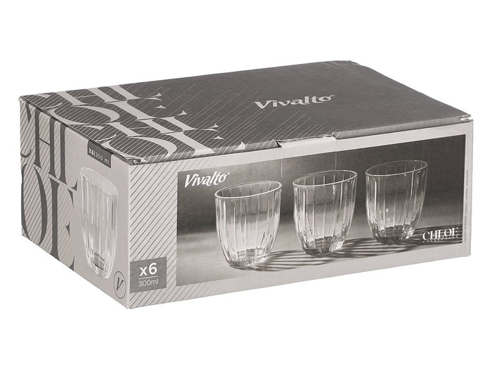 Vivalto Vaso de Agua Rayas 300 ml Vidrio Transparente 8,5x8,5x8,2 cm Apto Lavavajillas (Set de 24) Vivalto Vaso de Agua Rayas 300 ml Vidrio Transparente 8,5x8,5x8,2 cm Apto Lavavajillas (Set de 24)