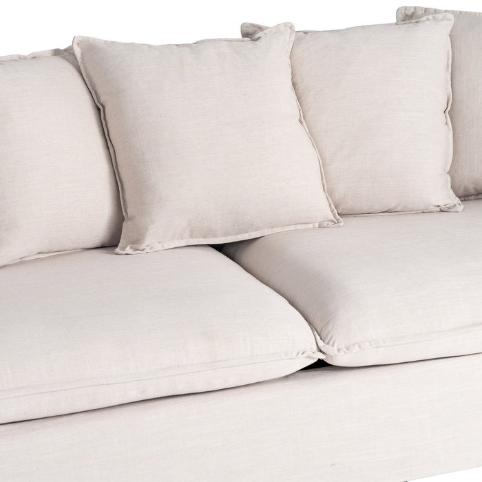 Sofá 3 Plazas Beige Dm-Tejido Salón 212 X 104 X 76 cm