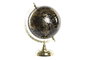DKD Home Decor Globo Terráqueo en PVC y Metal Negro y Dorado