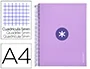 Antartik Cuaderno espiral A4 micro tapa forrada 120 hojas 90 gr cuadro 5mm 5 bandas color lavanda