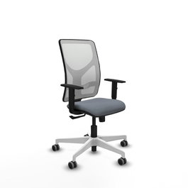 PIQUERAS Y CRESPO Silla de oficina Motilla Gris y Blanca con mecanismo Sincro