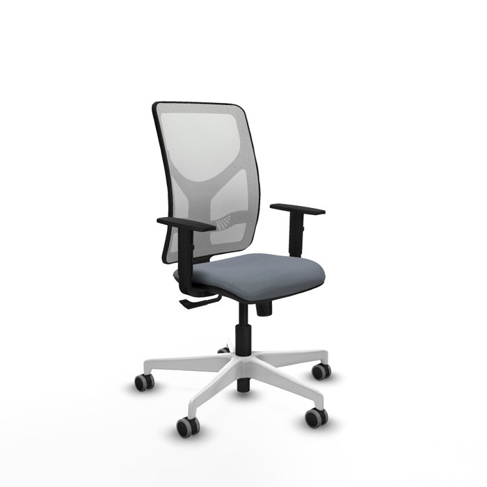 PIQUERAS Y CRESPO Silla de oficina Motilla Gris y Blanca con mecanismo Sincro PIQUERAS Y CRESPO Silla de oficina Motilla Gris y Blanca con mecanismo Sincro