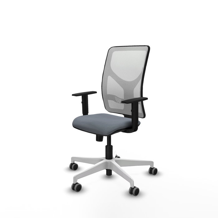 PIQUERAS Y CRESPO Silla de oficina Motilla Gris y Blanca con mecanismo Sincro PIQUERAS Y CRESPO Silla de oficina Motilla Gris y Blanca con mecanismo Sincro