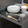 Emuca Cajón Vertex con lateral de vidrio Gris antracita 131mm x 450mm