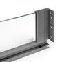 Emuca Cajón Vertex con lateral de vidrio Gris antracita 131mm x 450mm
