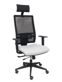 PIQUERAS Y CRESPO Silla Horna con Mecanismo Sincro/Traslack, Asiento Blanco y Malla Negra