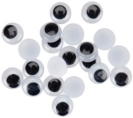 Ojos Moviles Smart Redondos 10 Mm. Negro Pack De 50
