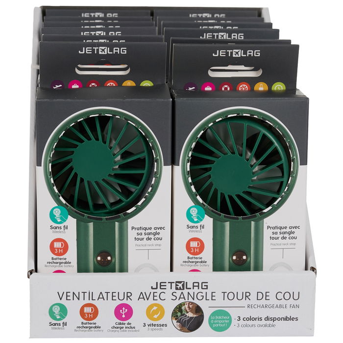 Jet Lag Ventilador Recargable Plástico