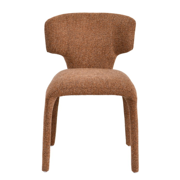 DKD Home Decor Silla de Metal y Poliéster Terracota