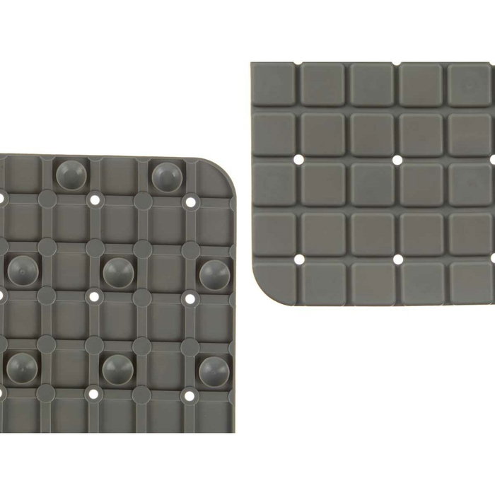 Alfombrilla Antideslizante para Ducha Berilo Gris PVC 6 x 50 x 6 cm 50,3 x 50,3 x 0,7 cm Cuadros (6 Unidades)