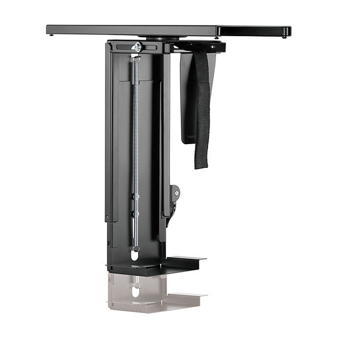 LogiLink Soporte para CPU ajustable bajo el escritorio con carril deslizante