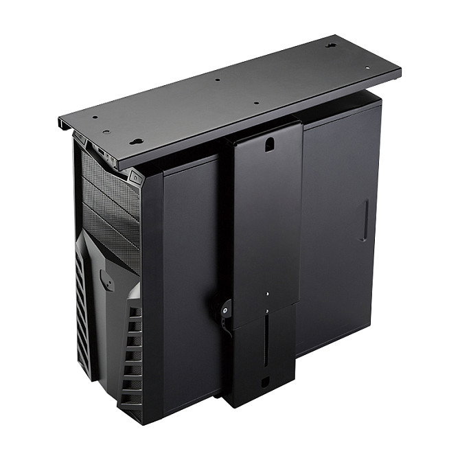 LogiLink Soporte para CPU ajustable bajo el escritorio con carril deslizante