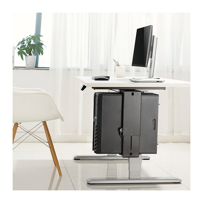 LogiLink Soporte para CPU ajustable bajo el escritorio con carril deslizante