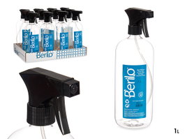 Berilo Bote Rociador Plástico 1000ml Negro-Transparente
