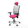 PIQUERAS Y CRESPO Silla de oficina Zulema Rosa y Blanco