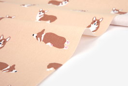 Dailylike Tela Algodón Welsh Corgi Tejido Oxford 1,50m x 3m