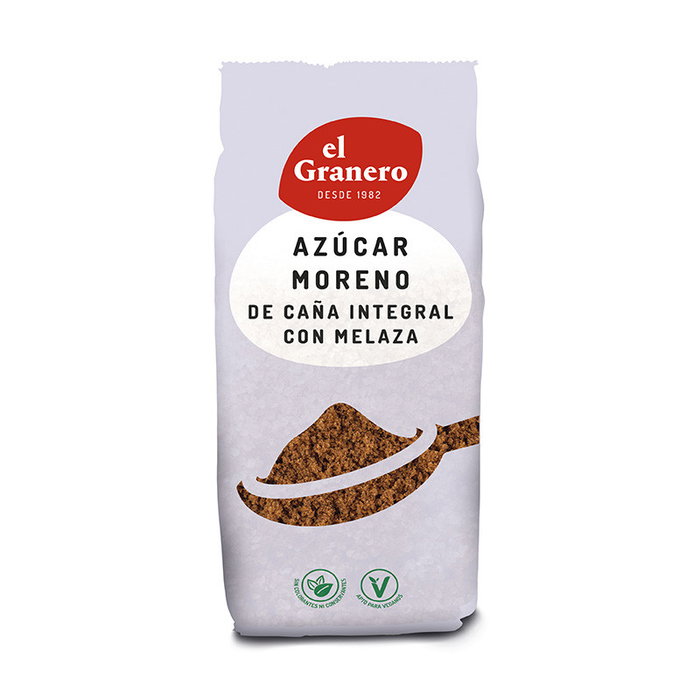 EL GRANERO Azúcar Moreno Integral de Caña con Melaza 500g (Pack 10 unidades)