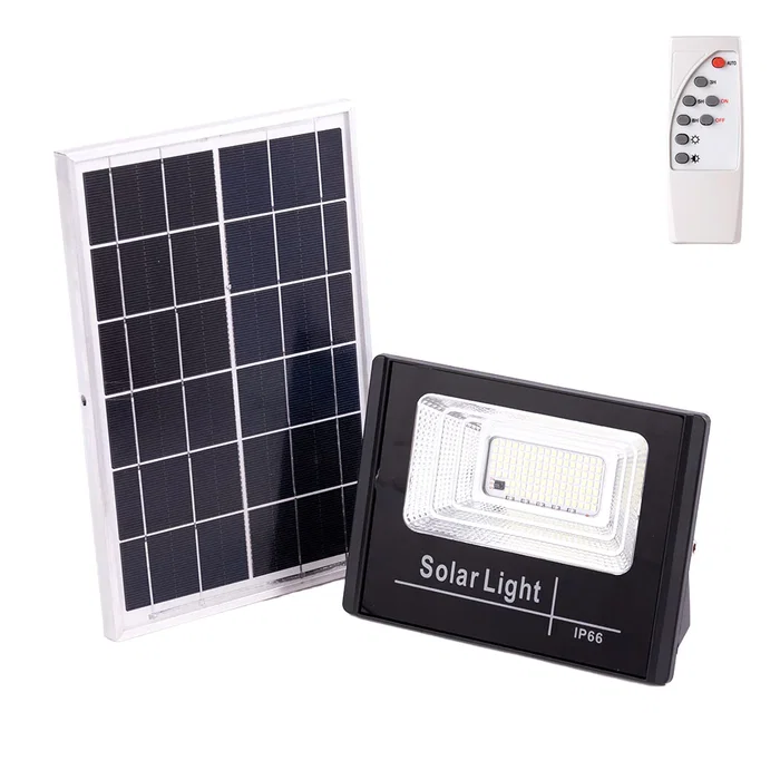 BX3 LIGHT Proyector LED Solar 30W 6500K Exterior con Control Remoto, Panel 6V/6W, IP65, Ideal para Jardines y Fachadas